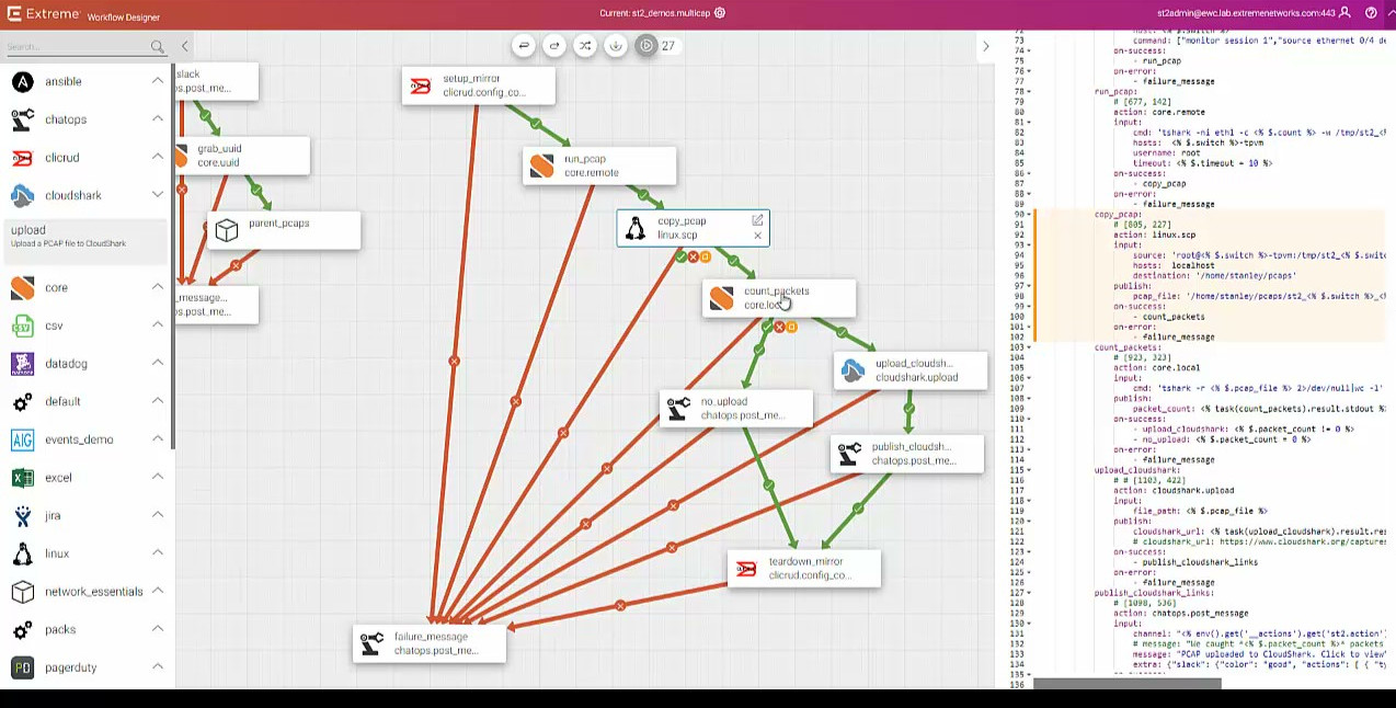 stackstorm cloudshark automation