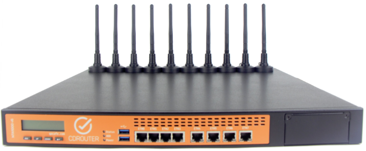 CDRouter device in a front view.